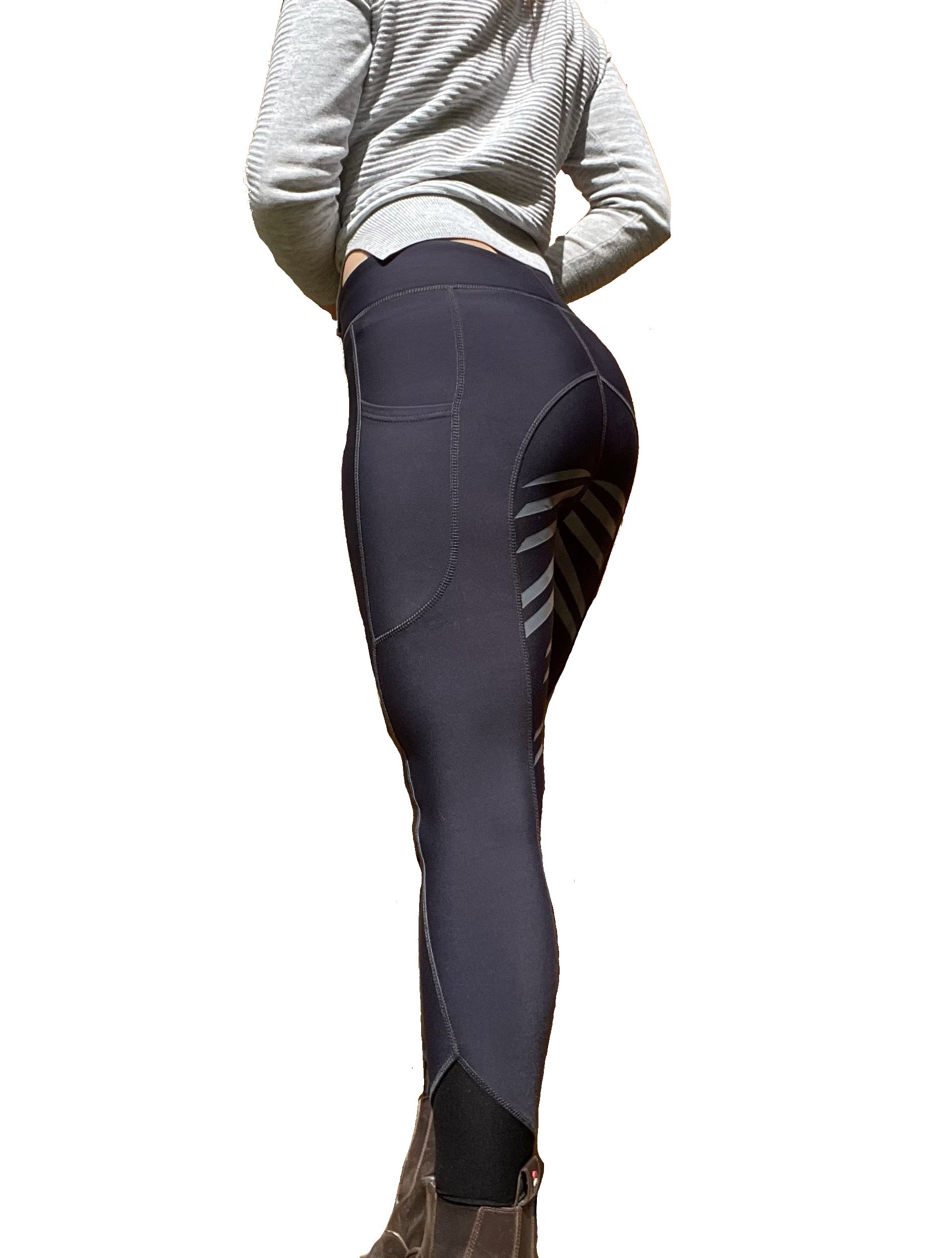 Turner s Silicone Grip Riding Leggings X Small UK 8 Slate Grey