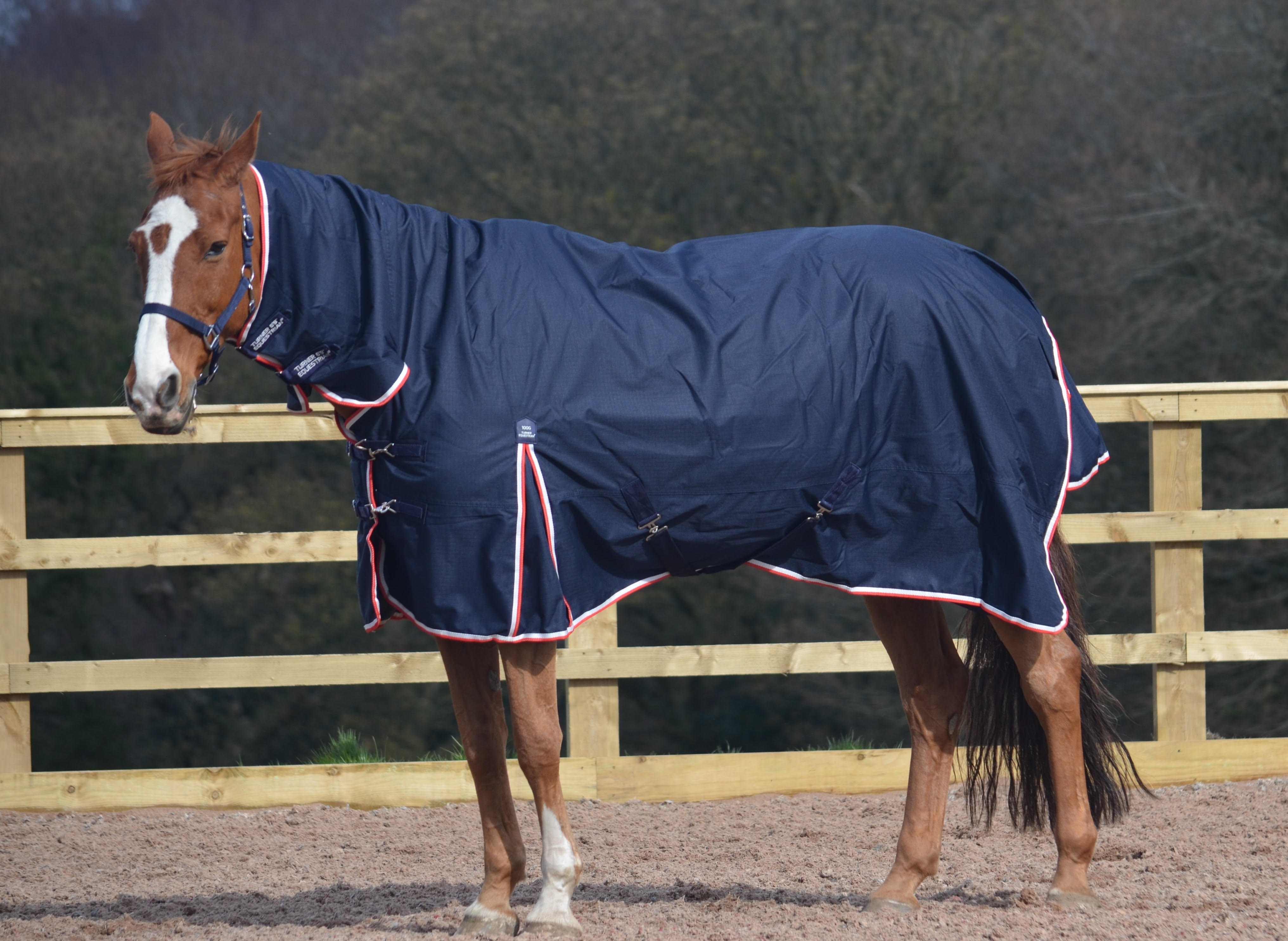 Lightweight Combo 600d Denier Turnout Rug 100g Fill Navy